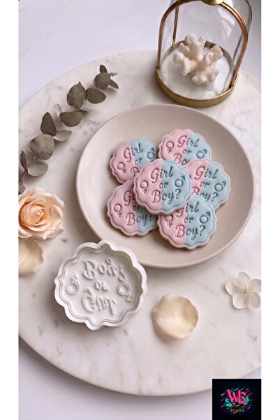 WLS studio Cinsiyet Partisi Temalı Kurabiye Kalıbı - 8 cm - Gender Reveal - '...