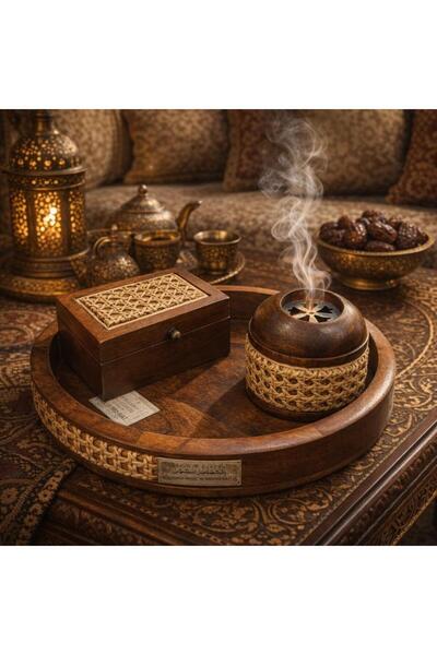 Lavera Wooden Incense Burner Set - with Tray with a High-Quality and Unique Look