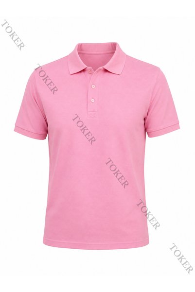TOKER TEKSTİL Basic Pike Polo Collar T-Shirt Relaxed Fit Summer Model