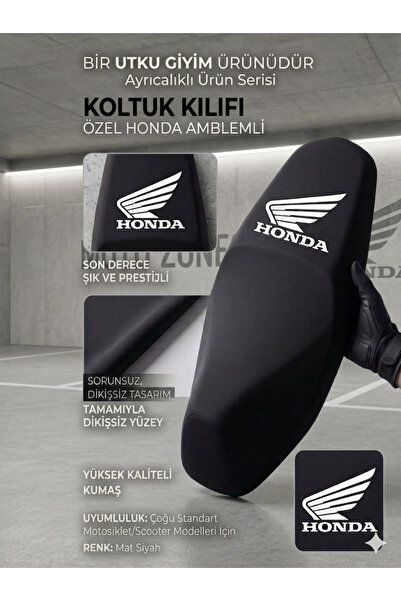 Utku Giyim HONDA PCX,DİO UYUMLU SİYAH MOTOSİKLET SELE KILIFI KALİTELİ SARAN P...