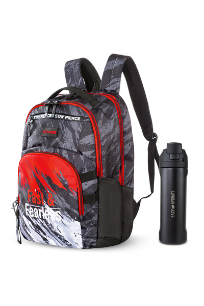Eazy Kids 20" School Bag for Boys w/ Stainless Steel Water Bottle 710ml – Fas...