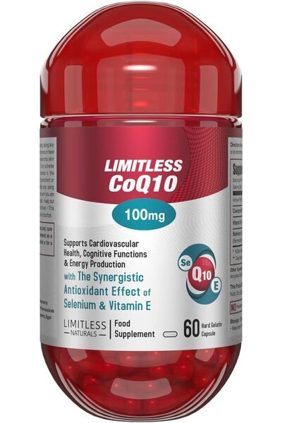 Limitless كو-كيو-10 - إنزيم كو-كيو-10 وفيتامين إي والسيلنيوم - للوظائف الإدرا...