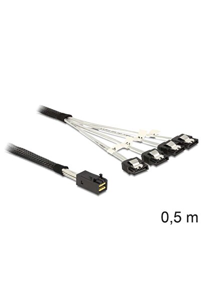 DELOCK SAS Kabel Mini SAS HD -> 4x Sata 7Pin St/St 0.50m
