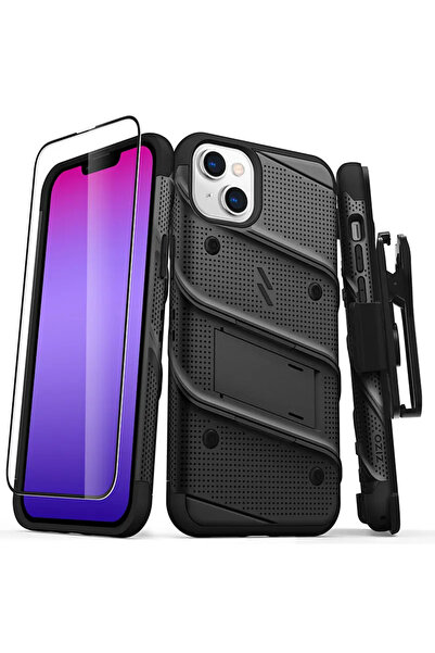 Zizo Seria BOLT - Husă de protecție pentru iPhone 14 Plus cu sticlă 9H pentru...