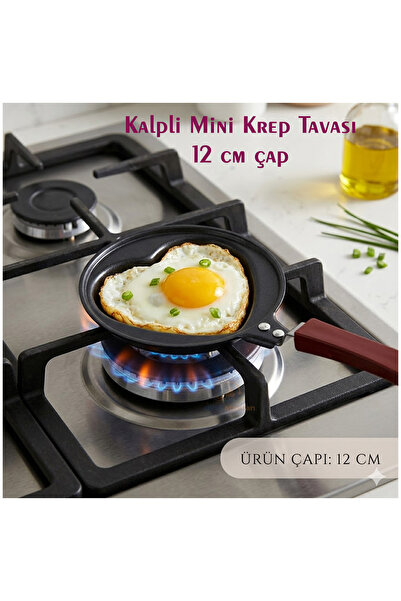 direkstoktan Kalp Şekilli Mini Omlet ve Pankek Tavası – Yapışmaz Teflon Yüzey...