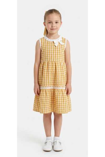 Bebezeyn Girls' Blue and Yellow Color Dress
