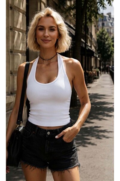 ibeeka Bluză tip bustieră cu guler halter, sezon nou