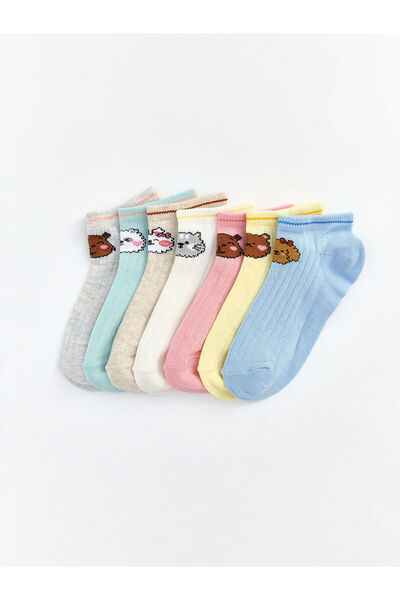 LC Waikiki Nevavm Patterned Girls' Booties Socks, Pack of 7