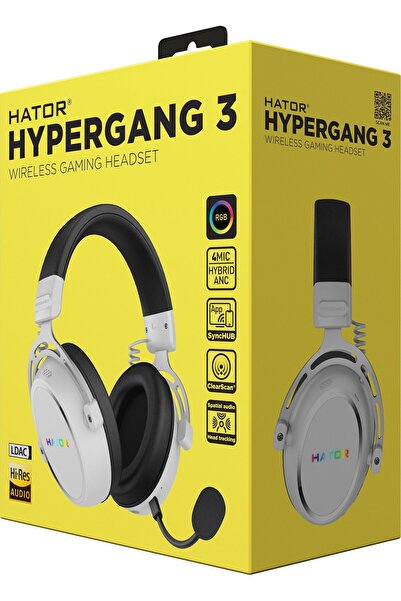 HATOR Hypergang 3 Wireless ESH56 Hi-Res ANC bia≈Çe