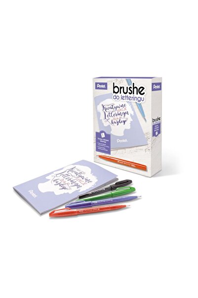 Pentel Pixuri tip pensulă Touch pentru caligrafie, 4 culori
