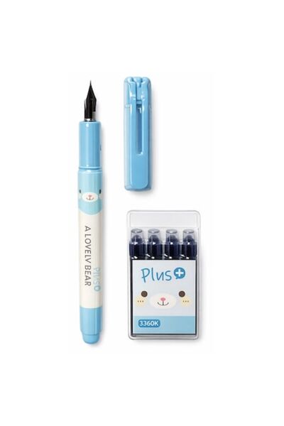 OEM Set stilou cu penita si 4 rezerve, Design ergonomic si scriere fina, Mode...