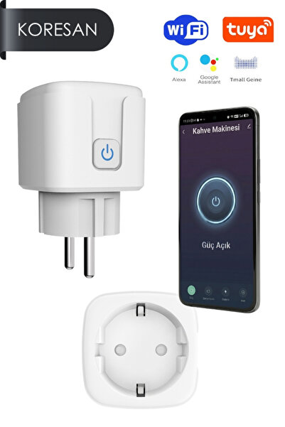 koresan Akıllı Priz Wifi - Tuya 16A Uzaktan Kontrol, Sesli Kontrol