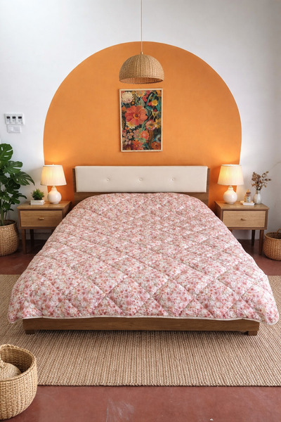 Bikaya Home Luxury Double 5D Digital Cotton Quilt |   195X215 cm |   Full, Fl...