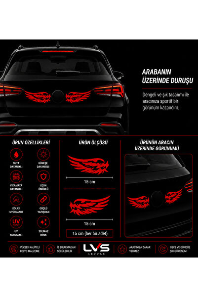 levvas 2 Pieces Wing Sticker – Compatible with Car, Luggage, Laptop, Helmet, ...