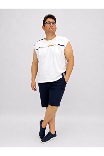 ANNEX Large Size Elastic Waist Lace-Up Zippered Side Pocket Lycra Men's Shorts