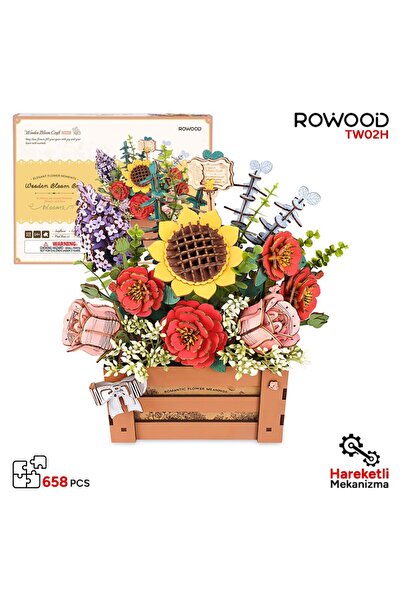 ROWOOD TW02H Çiçek Kutusu (Wooden Bloom Box) DIY Minyatür Maket Model Seti Ah...