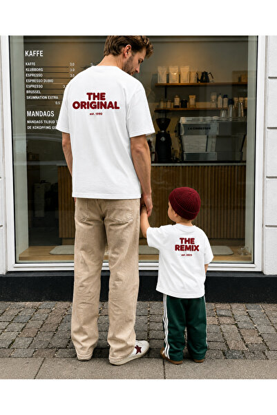 LORVEX Tricou combinat tată-fiică, supradimensionat, 100% bumbac, pentru fami...