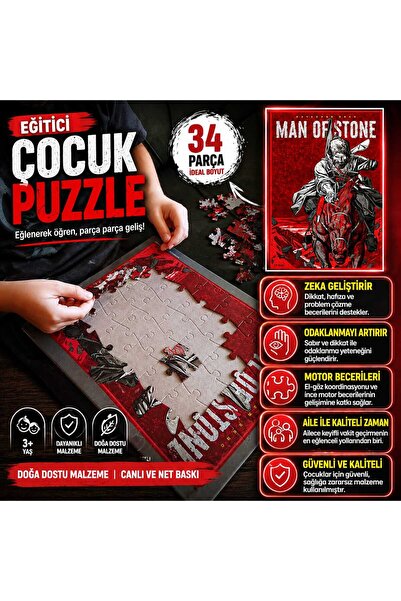 Waypuz Man Of Stone Eğitici Çocuk Puzzle 34 Parça