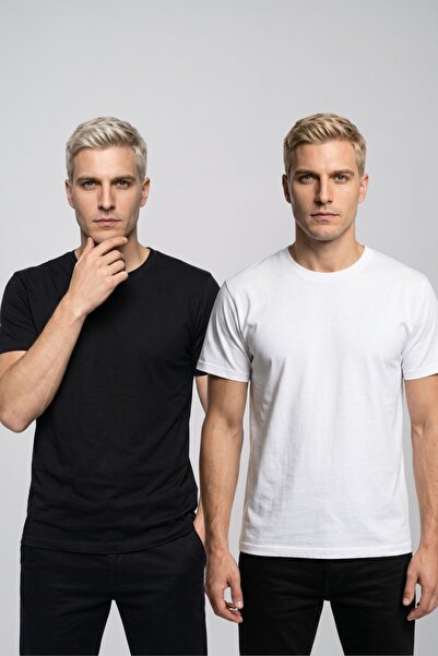 fevien Advantageous 2-Pack Crew Neck Short Sleeve Basic T-Shirt Casual Sports...