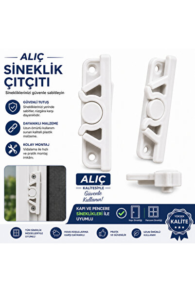 Alıç Sineklik Çıtçıtı Kapı ve Pencere Sineklikleri İçin Uyumlu Beyaz Plastik ...