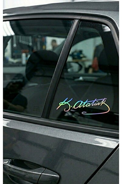 shop Hologram Kemal Atatürk İmza 20x4 Folyo Sticker