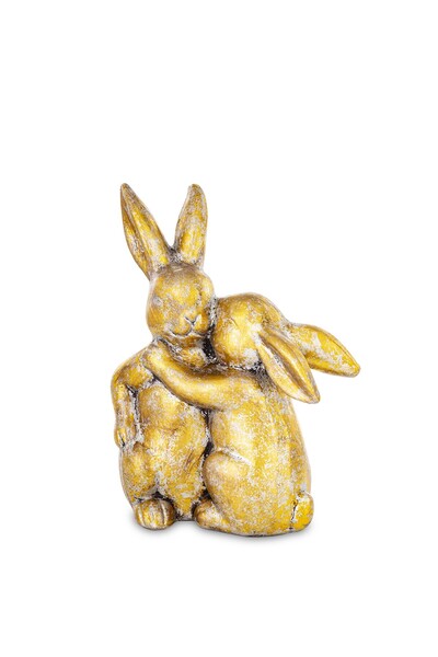 DecoDepot Figurină iepure, aurie, 19.5x15x8 cm