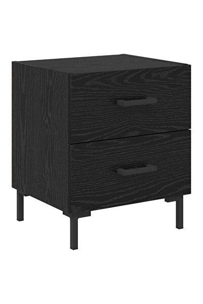vidaxl Dulap de noapte Stejar Negru 40 x 35 x 47,5 cm Lemn compozit