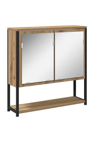 vidaxl Dulap cu oglindă Stejar Artizanal 60 x 16 x 60 cm Lemn compozit