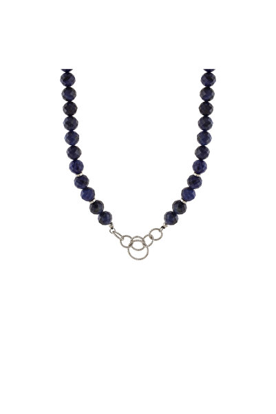 OXETTE Short onyx necklace made of silver and Helix chain elements