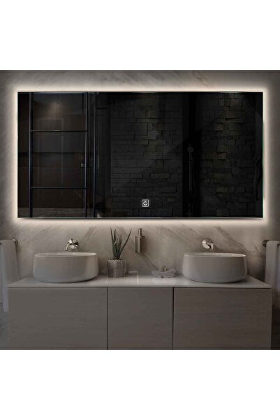 Reyze Oglinda LED Orizontala 70x70 cmbuton tactil, ON/OFF Lumina LED, Dimare,...