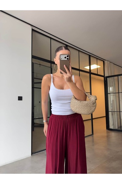 BB Bensu Buyruk Thin Strap Lace Tank Top White
