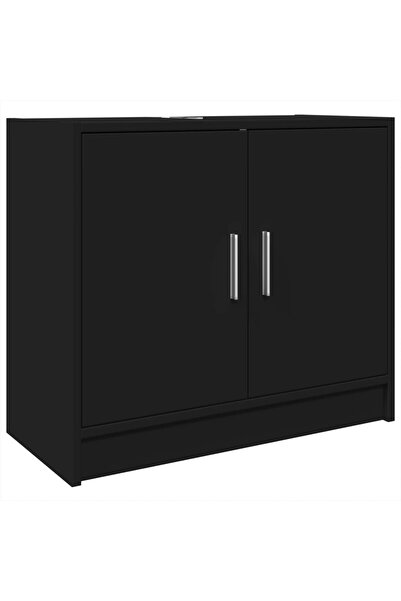 vidaxl Dulap de chiuvetă, negru, 63x29x55 cm, lemn prelucrat