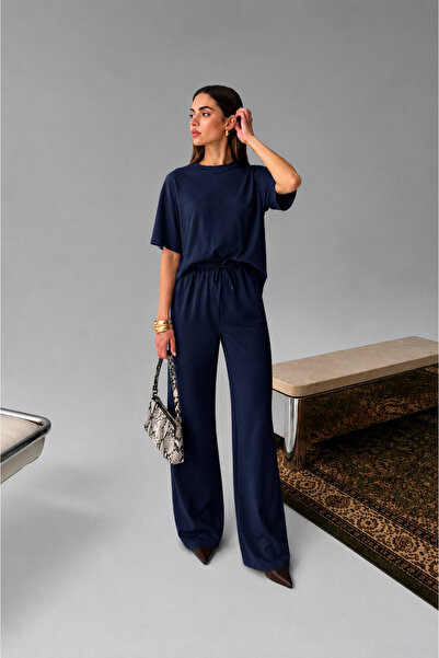 BARLİZ Women's Summer Basic Casual and Stylish Top and Bottom Tracksuit Set
