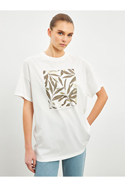 LC Waikiki Crew Neck Printed Oversize Women's T-Shirt