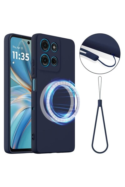 sscase MagSafe Solid Color Θήκη Σιλικόνης Navy Blue (Motorola Moto G56 5G)