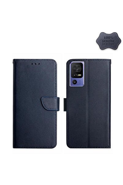 sscase Genuine Leather Θήκη Πορτοφόλι Blue (TCL 40 SE)
