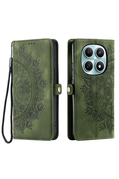 sscase Mandala Flower Θήκη Πορτοφόλι Blackish Green (Xiaomi Redmi Note 15 4G)