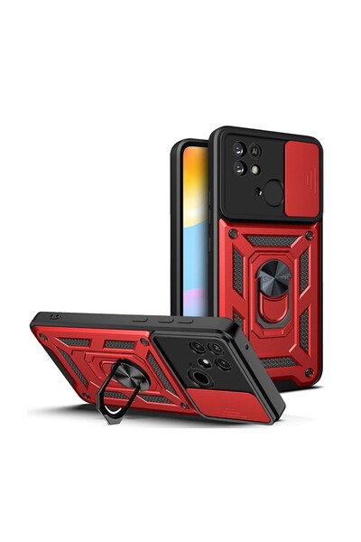 sscase Sliding Camera Cover Σκληρή Θήκη με Δαχτυλίδι και Κάλυμμα Κάμερας Red ...