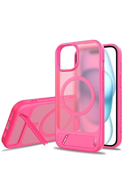 sscase Frosted Magsafe Σκληρή Θήκη με Stand Ημιδιάφανη Fuchsia (Apple iPhone 15)