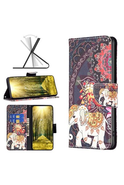 sscase Colored Drawing Θήκη Πορτοφόλι Flowers Elephant (Xiaomi Redmi 12 4G)