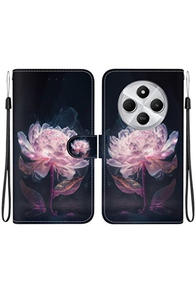 sscase Colored Drawing Θήκη Πορτοφόλι Purple Peony (Xiaomi Redmi 14C 4G/Poco ...