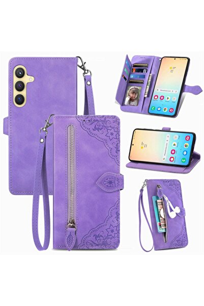 sscase Flower Zipper Θήκη Πορτοφόλι Purple (Samsung Galaxy S24 Plus 5G)