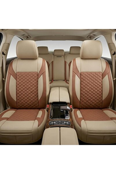 Auto Family FZE Premium 5Pcs PU Leather Car Seat Cover Full Set (Sedan Car), ...