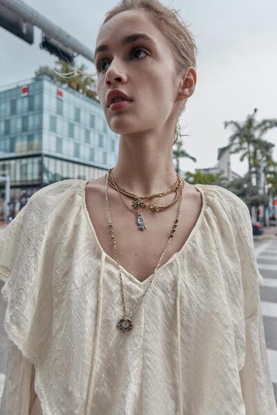 Liora Women Accessories LwA Saat Tasarım Çoklu Kolye