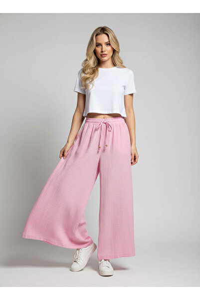 Arya Nisa Kids Women's Muslin Lace-Up Cotton Trousers