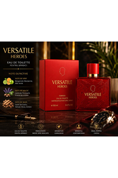 HEROES Parfum Bărbați Versatile 100ML, Eau de Toilette Aromatic Lemnos Elegan...