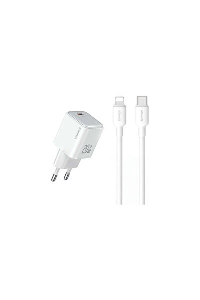 Usams Φορτιστής με Θύρα USB-C και Καλώδιο USB-C σε Lightning 20W Power Delive...