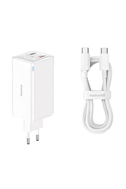 Baseus Φορτιστής GaN με 2 θύρες USB-A και 2 θύρες USB-C και καλώδιο USB-C σε ...