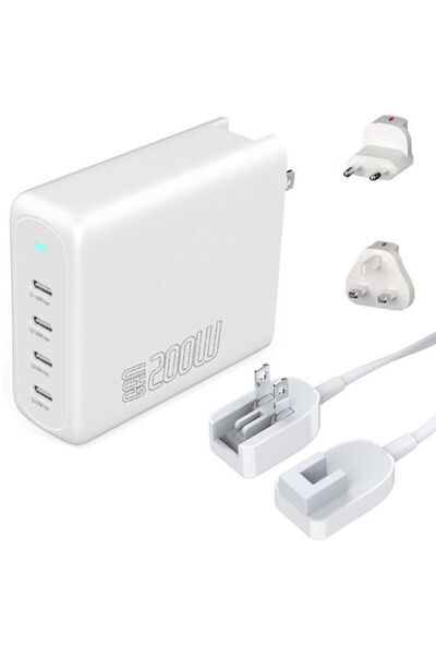4smarts Φορτιστής χωρίς καλώδιο GaN με 4 θύρες USB-C 200W Λευκό (545200)