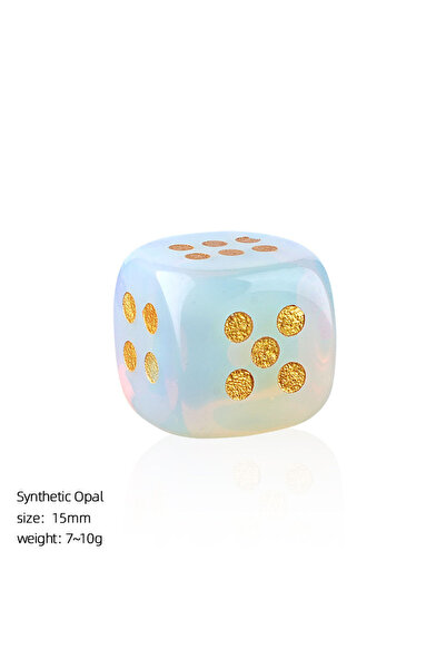 Choice10 15mm-1pc Opal 1pc Natural Stone Crystal Dice Beads Casual Board Game...